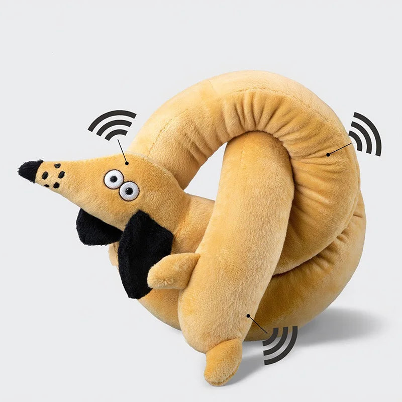 100CM Sausage Dog Toy Plush Squeaky Chew Toy