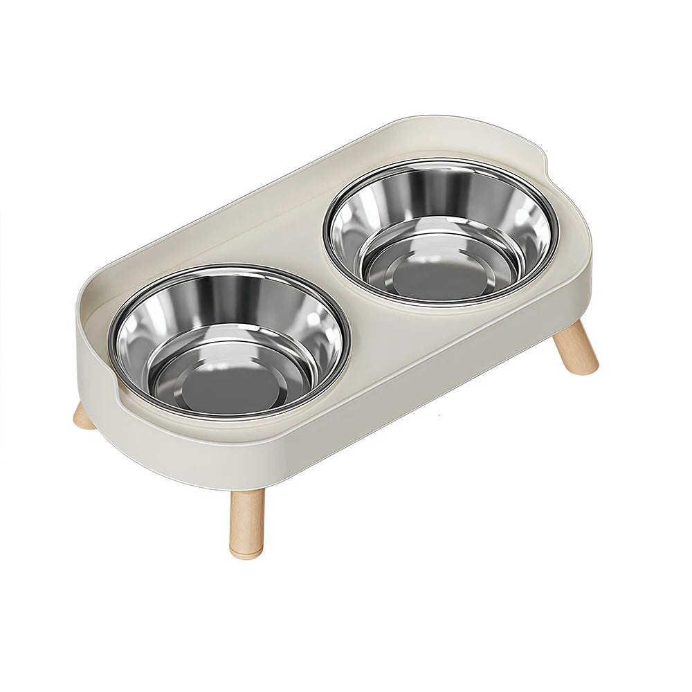 Stainless Steel Double Pet Bowl Non Slip Detachable