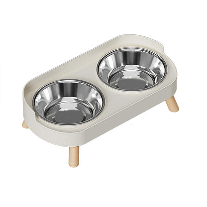 Stainless Steel Double Pet Bowl Non Slip Detachable