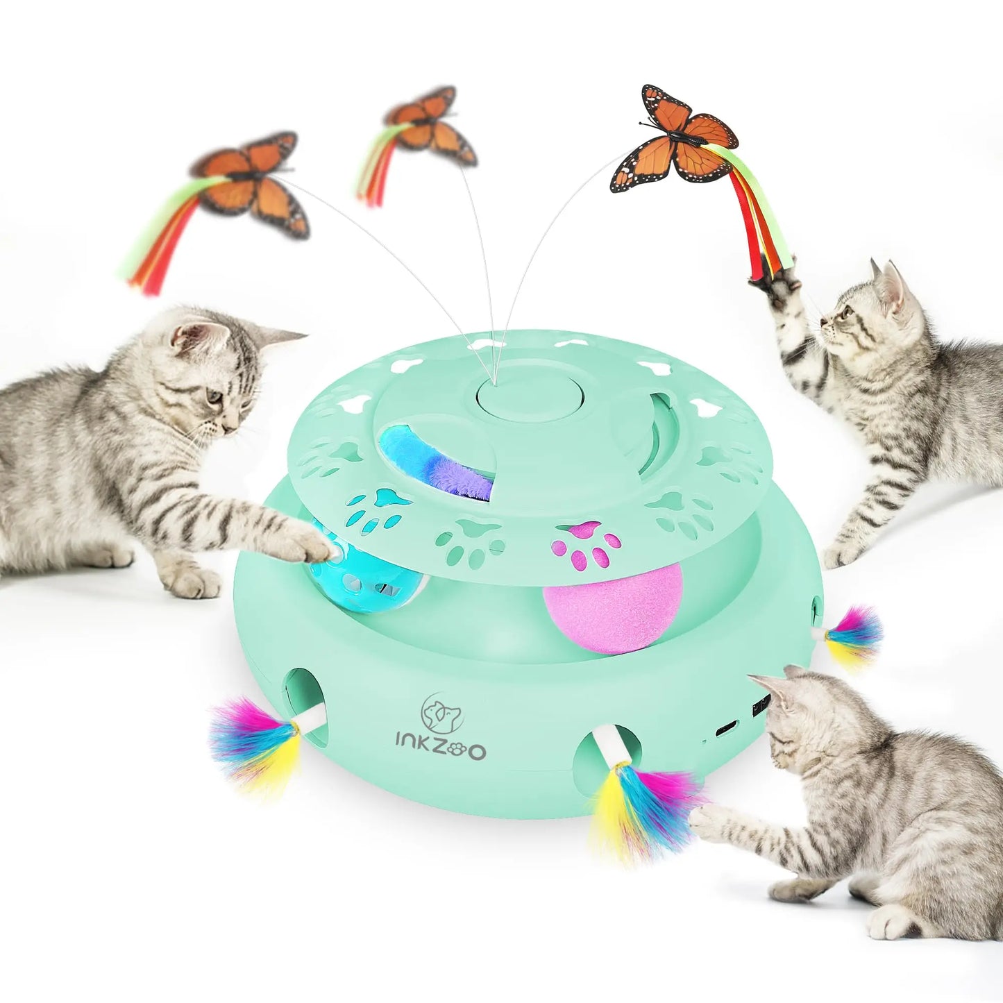 Smart Cat Toy Whack A Mole 7 Hole Interactive Feeder