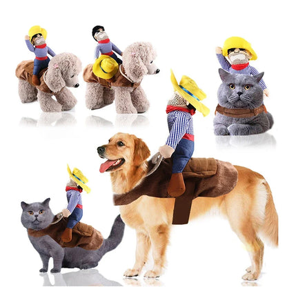 Funny Cowboy Dog Costume Halloween Pet Cosplay Outfit