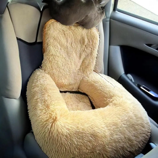 Plush Dog Car Seat Bed Booster Cushion for Pet Travel