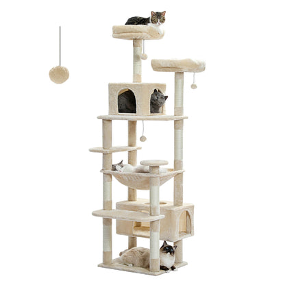 Large Cat Tree Tower with Hammock Condo Scratching Posts