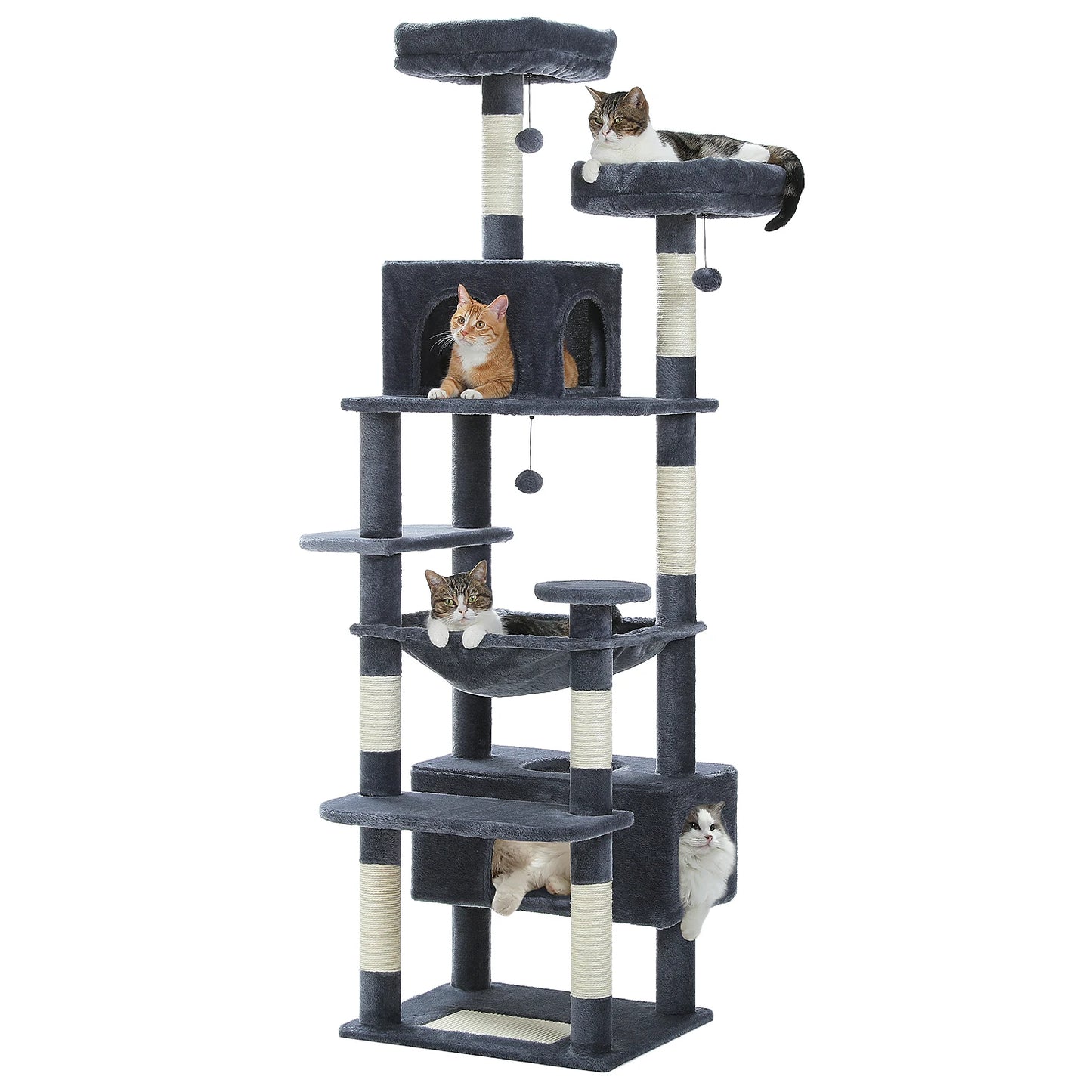 Large Cat Tree Tower with Hammock Condo Scratching Posts