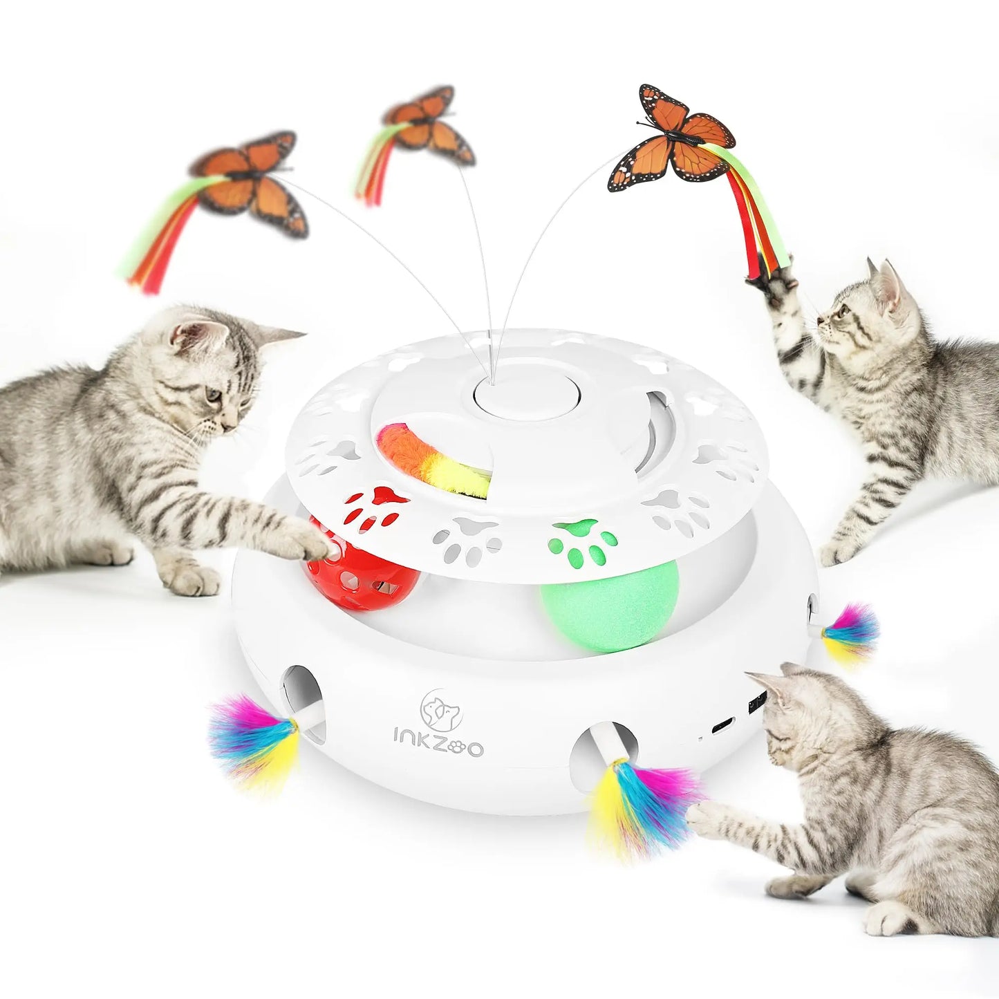 Smart Cat Toy Whack A Mole 7 Hole Interactive Feeder