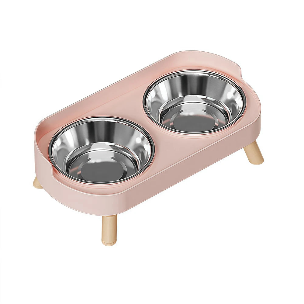 Stainless Steel Double Pet Bowl Non Slip Detachable
