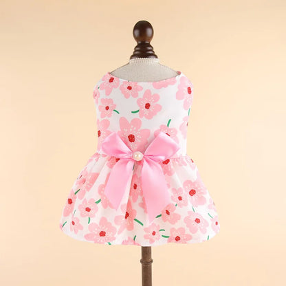 Vestito da Principessa a Righe e Quadri con Fiocco per Animali