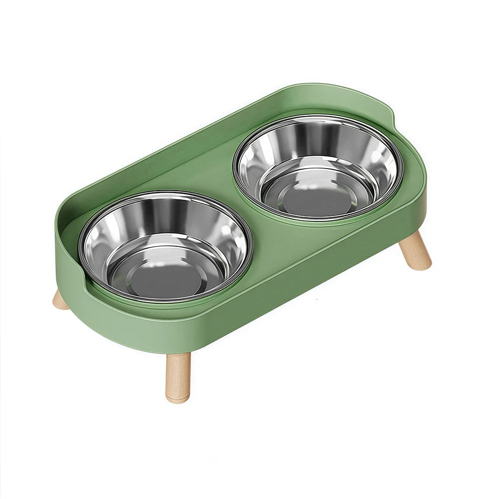 Stainless Steel Double Pet Bowl Non Slip Detachable
