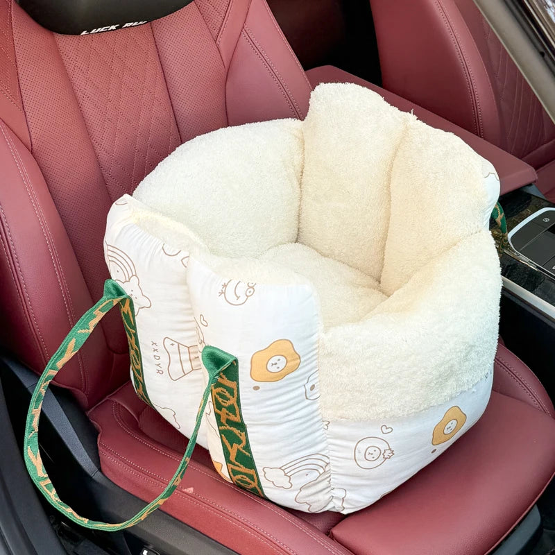 Elevated Pet Car Bed Booster Seat for Dogs & Cats