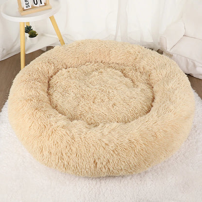 Donut Dog Bed Plush Round Pet Bed Washable