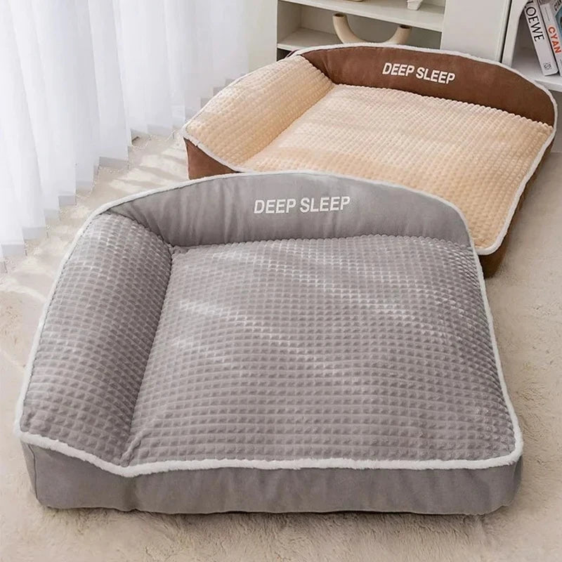 Warm Dog Bed Corduroy Pet Sofa Washable Winter Bed