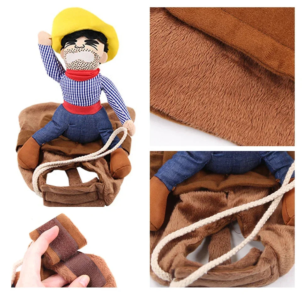 Funny Cowboy Dog Costume Halloween Pet Cosplay Outfit