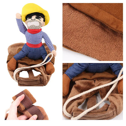 Funny Cowboy Dog Costume Halloween Pet Cosplay Outfit
