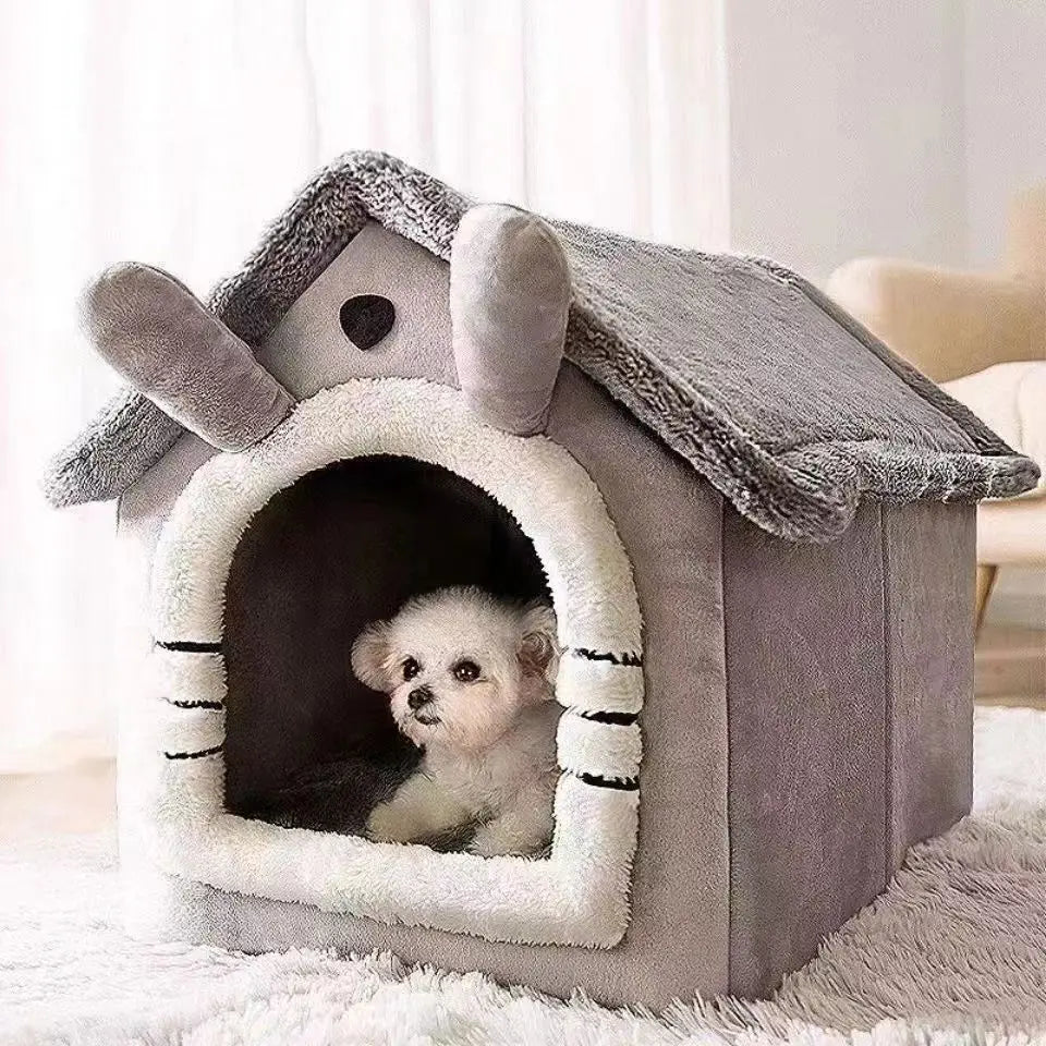 All Season Dog House Bed Warm Washable Pet Nest