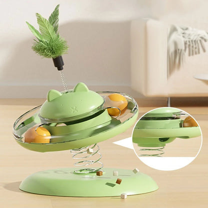 Cat Play Disc Track Ball Toy Slow Feeder Turntable