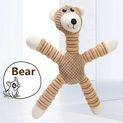 Indestructible Dog Squeaky Plush Toy Durable Chew Training