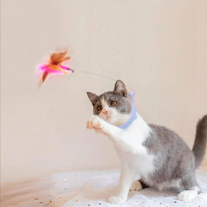 Cat Feather Collar Toy Interactive Self Play Teaser