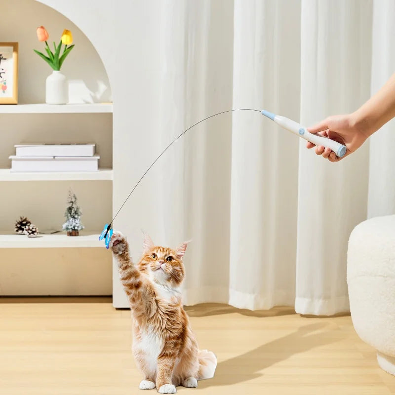 Electric Butterfly Cat Toy Suction Cup Interactive Teaser