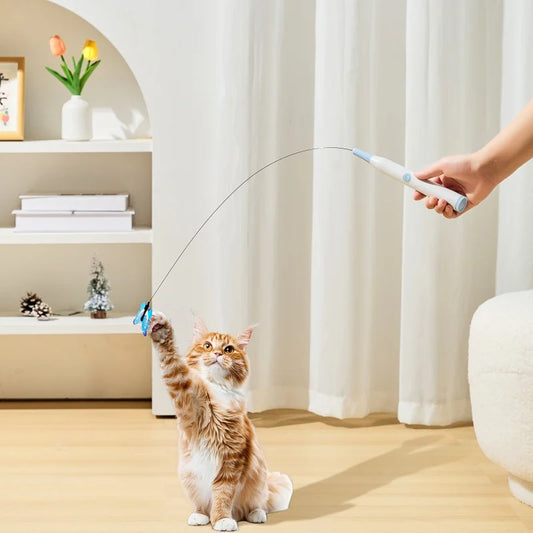 Electric Butterfly Cat Toy Suction Cup Interactive Teaser