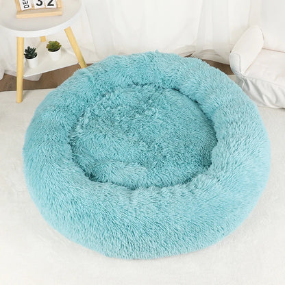 Donut Dog Bed Plush Round Pet Bed Washable