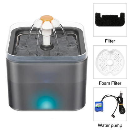 2L Cat Water Fountain LED USB Quiet Auto Filter