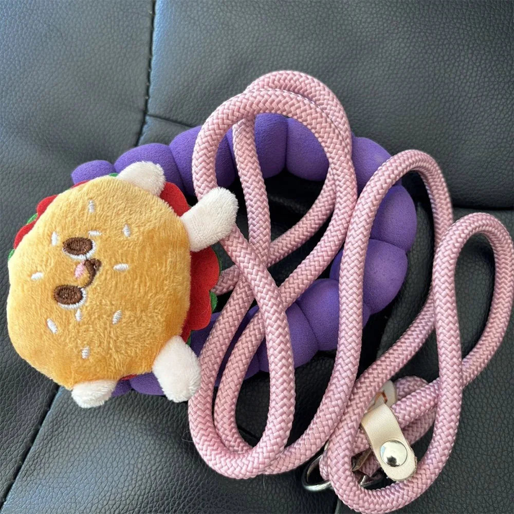Thicker Pet Dog Training Nylon Rope Chain Collar & Leash