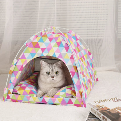 Cat Tent Bed Warm Winter Pet House Cozy Cushion