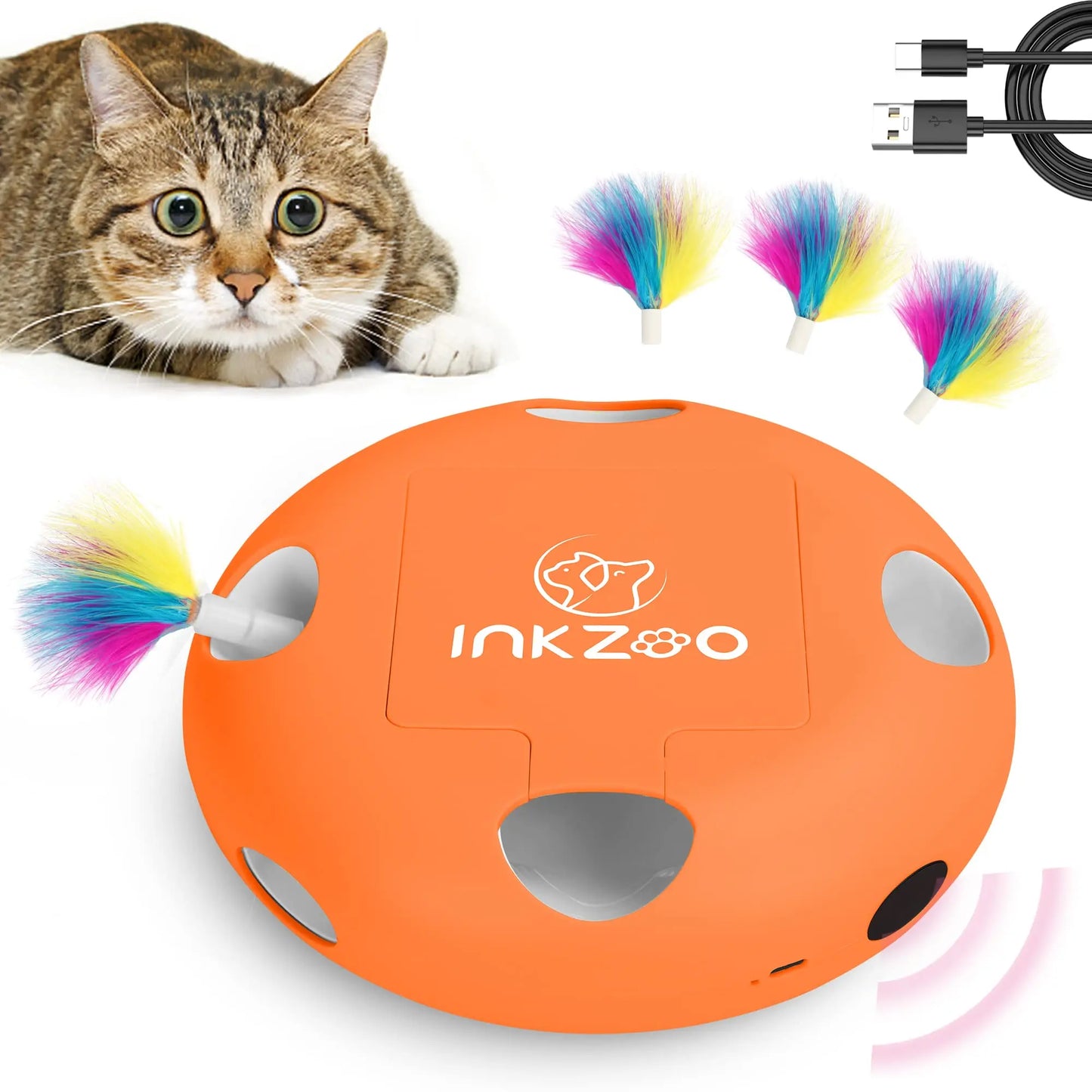Smart Cat Toy Whack A Mole 7 Hole Interactive Feeder