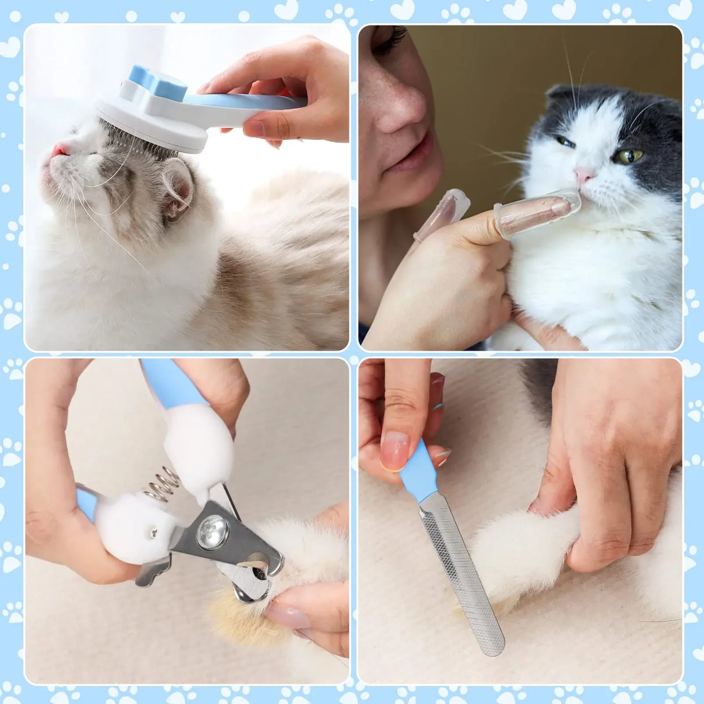 Kit da Toelettatura 8 Pezzi per Cani e Gatti