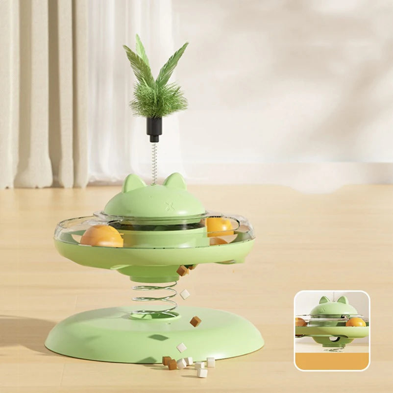 Cat Play Disc Track Ball Toy Slow Feeder Turntable