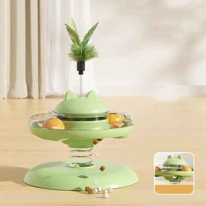 Cat Play Disc Track Ball Toy Slow Feeder Turntable