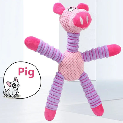 Indestructible Dog Squeaky Plush Toy Durable Chew Training