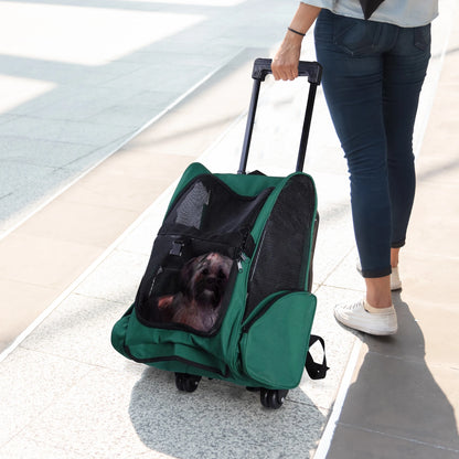 Zaino trasportino 2 in 1 con ruote per cani e gatti