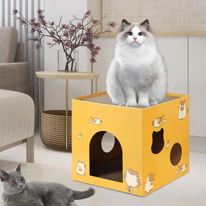 Cat Cardboard House Scratcher Bed Corrugated Box