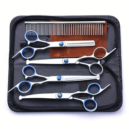Set Professionale 7 Pezzi per Toelettatura di Cani e Gatti