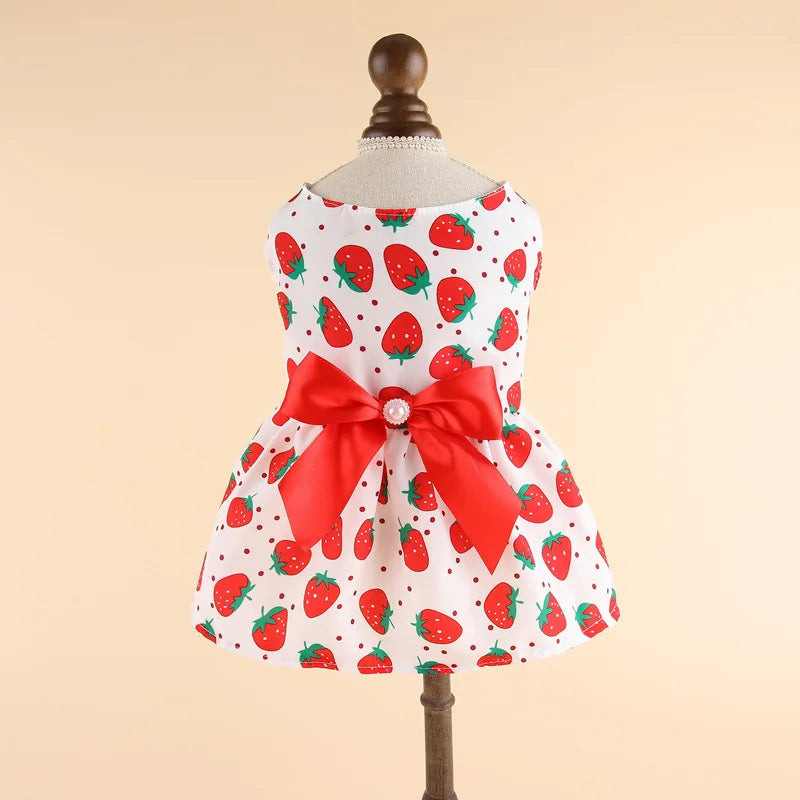 Vestito da Principessa a Righe e Quadri con Fiocco per Animali