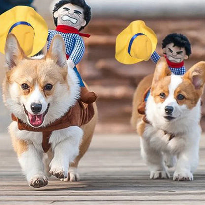Funny Cowboy Dog Costume Halloween Pet Cosplay Outfit