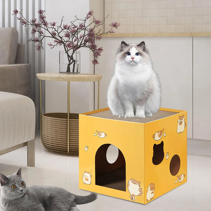 Cat Cardboard House Scratcher Bed Corrugated Box