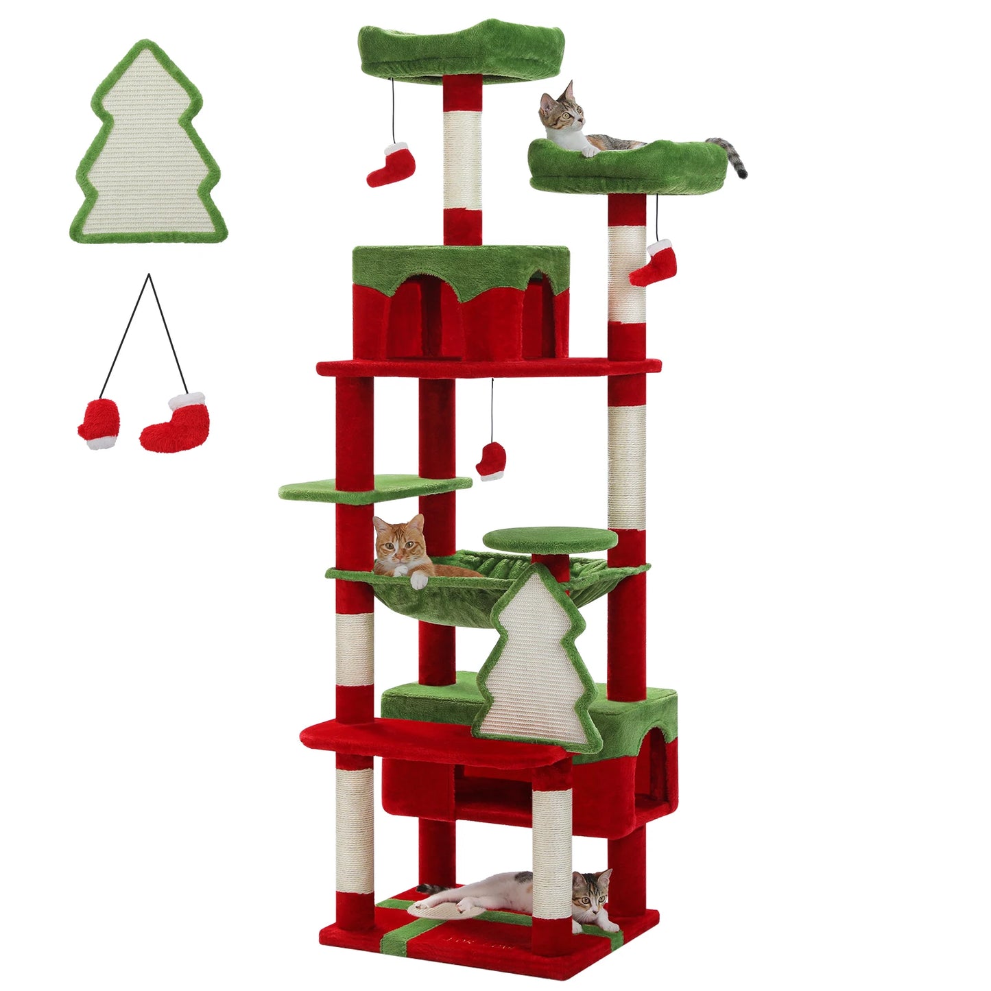 Large Cat Tree Tower with Hammock Condo Scratching Posts