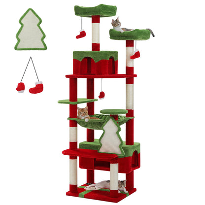 Large Cat Tree Tower with Hammock Condo Scratching Posts