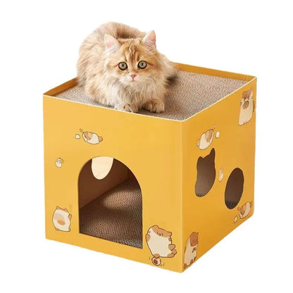 Cat Cardboard House Scratcher Bed Corrugated Box