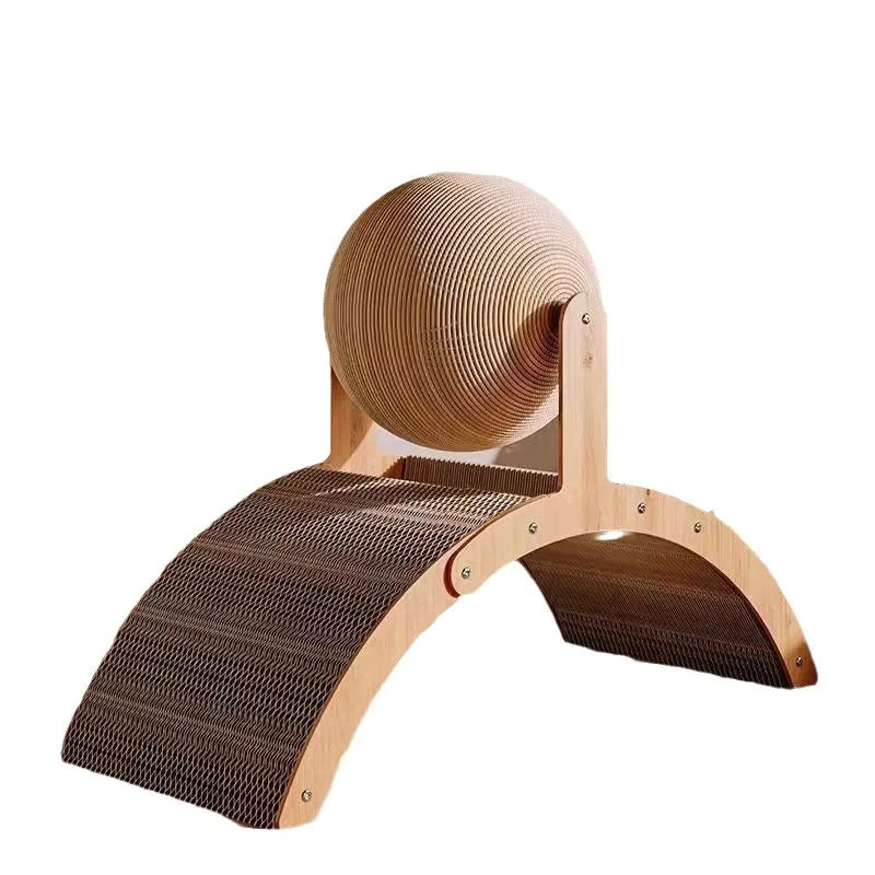 Wooden Cat Scratching Ball Sisal Scratch Board Toy