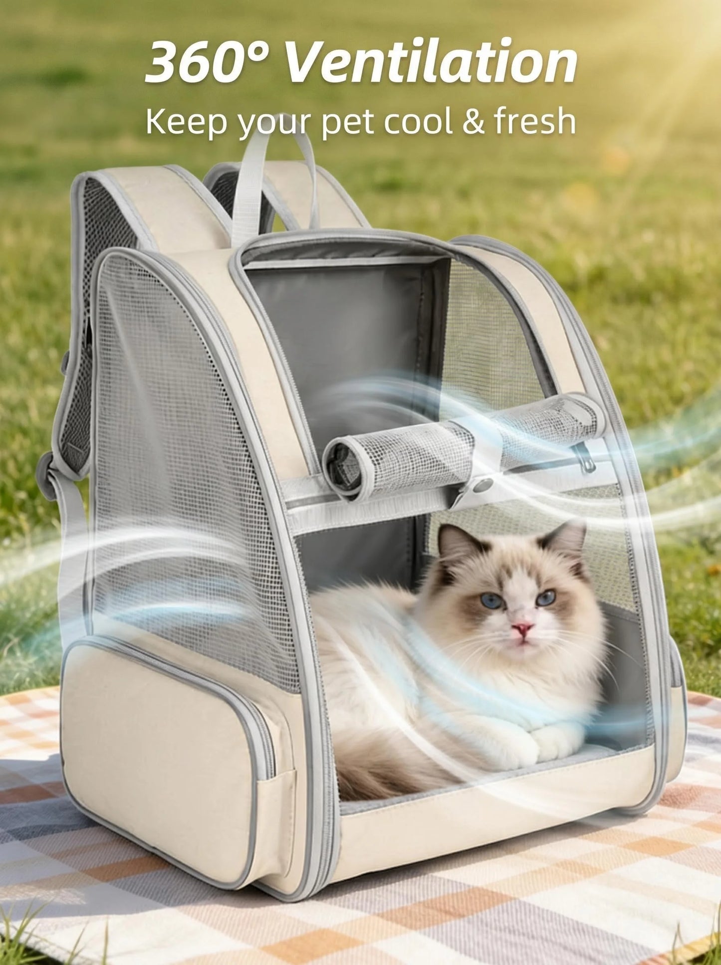 Zaino Trasportino Espandibile per Cani e Gatti