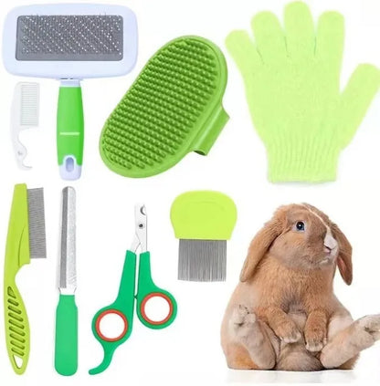 Kit da Toelettatura 8 Pezzi per Gatti con Spazzola Autopulente