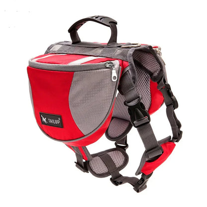 Zaino riflettente per cani con tasca portaoggetti