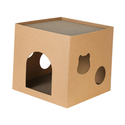 Cat Cardboard House Scratcher Bed Corrugated Box
