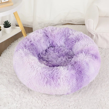 Donut Dog Bed Plush Round Pet Bed Washable