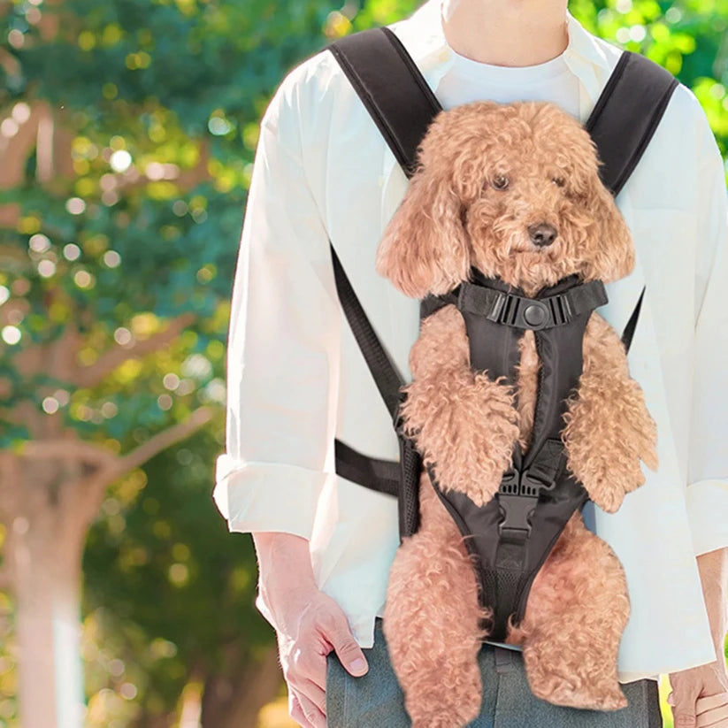Front Dog Carrier Backpack Adjustable Breathable Pet Hiking Bag