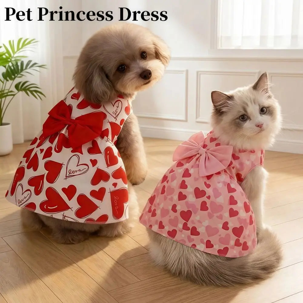 Vestito da Principessa con Cuori per Cani