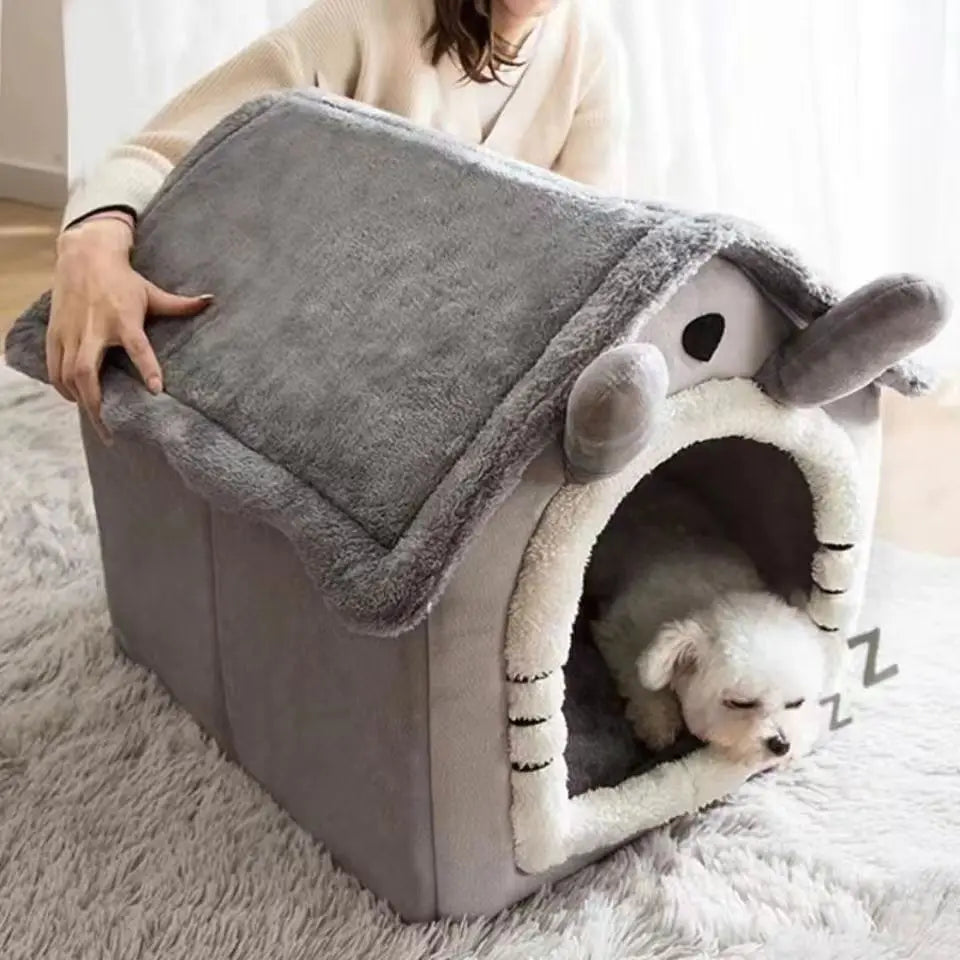 All Season Dog House Bed Warm Washable Pet Nest